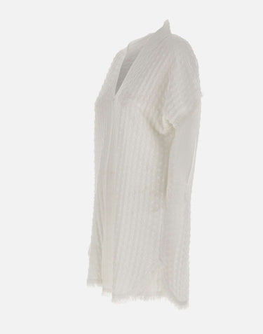KANGRA Cardigan lungo punzonato WHITE Donna 