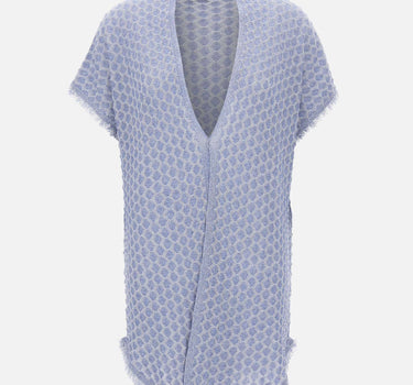 KANGRA Cardigan lungo punzonato Light Blue Donna 