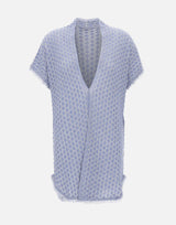KANGRA Cardigan lungo punzonato Light Blue Donna 
