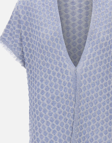 KANGRA Cardigan lungo punzonato Light Blue Donna 