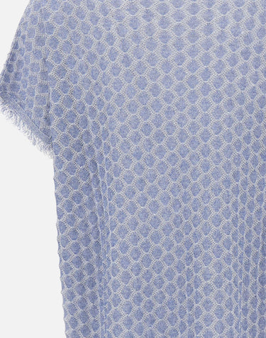 KANGRA Cardigan lungo punzonato Light Blue Donna 
