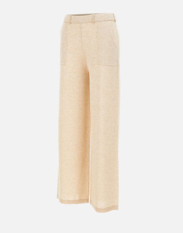 KANGRA Pantaloni palazzo in maglia BEIGE Donna 