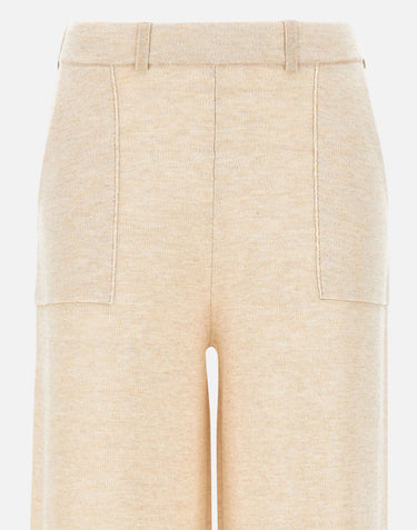 KANGRA Pantaloni palazzo in maglia BEIGE Donna 