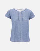 KANGRA Maglia a maniche corte in vanisé Light Blue Donna 
