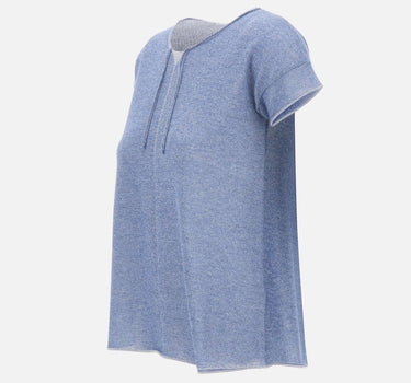 KANGRA Maglia a maniche corte in vanisé Light Blue Donna 