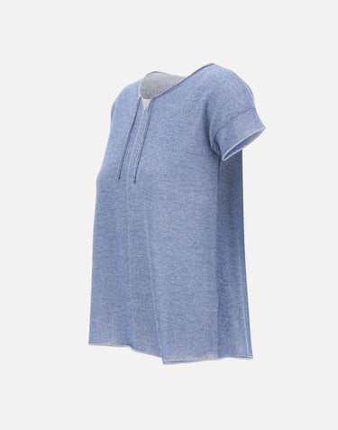 KANGRA Maglia a maniche corte in vanisé Light Blue Donna 
