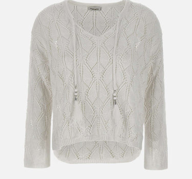 KANGRA Maglia in lino e cotone WHITE Donna 
