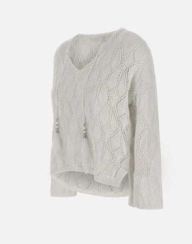 KANGRA Maglia in lino e cotone WHITE Donna 