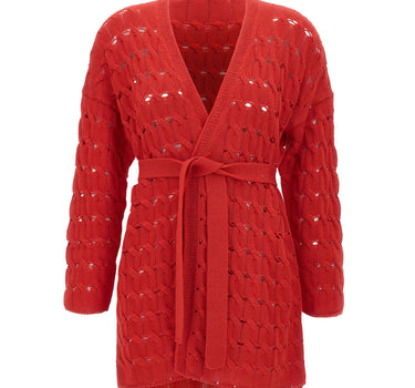 KANGRA Cardigan in cotone RED Donna 