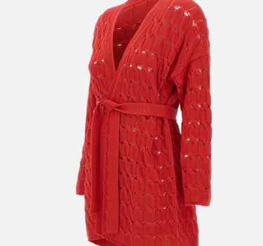 KANGRA Cardigan in cotone RED Donna 