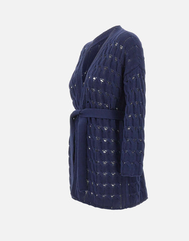 KANGRA Cardigan in cotone BLUE Donna 