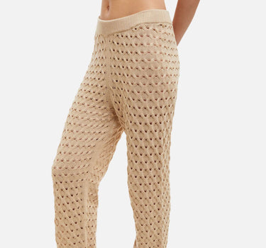 KANGRA Pantaloni in maglia traforata BEIGE Donna 