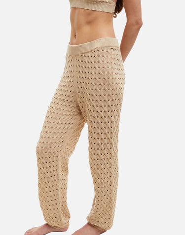 KANGRA Pantaloni in maglia traforata BEIGE Donna 