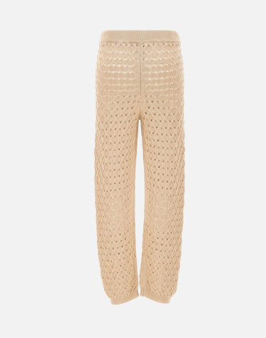 KANGRA Pantaloni in maglia traforata BEIGE Donna 