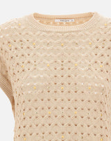 KANGRA Maglia girocollo smanicata BEIGE Donna 