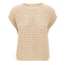 KANGRA Maglia girocollo smanicata BEIGE Donna 