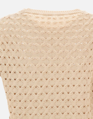 KANGRA Maglia girocollo smanicata BEIGE Donna 