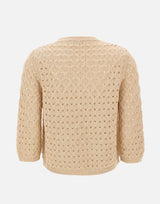 KANGRA Cardigan in cotone BEIGE Donna 