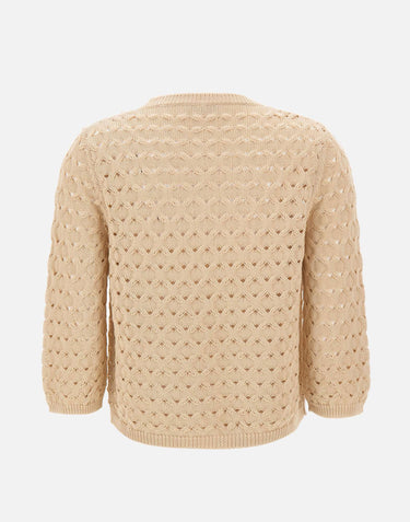 KANGRA Cardigan in cotone BEIGE Donna 