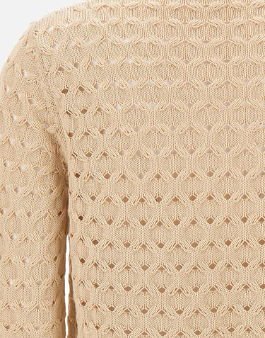 KANGRA Cardigan in cotone BEIGE Donna 