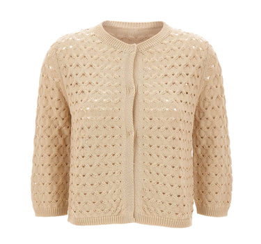 KANGRA Cardigan in cotone BEIGE Donna 