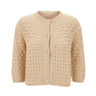 KANGRA Cardigan in cotone BEIGE Donna 