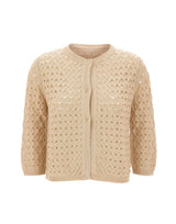 KANGRA Cardigan in cotone BEIGE Donna 