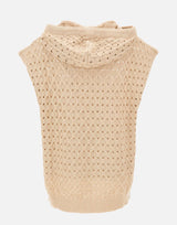 KANGRA Maglia smanicata con cappuccio BEIGE Donna 