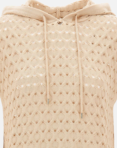 KANGRA Maglia smanicata con cappuccio BEIGE Donna 