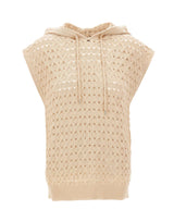 KANGRA Maglia smanicata con cappuccio BEIGE Donna 