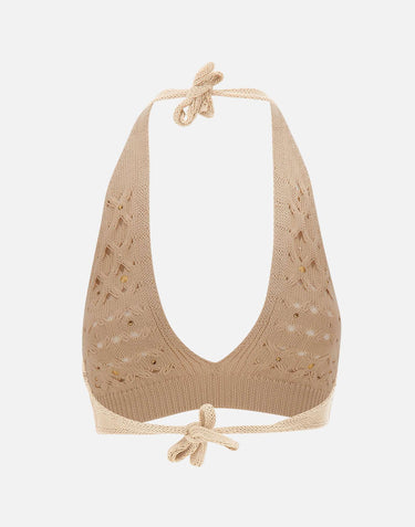 KANGRA Top in maglia con borchie BEIGE Donna 