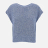 KANGRA Maglia smanicata con paillettes BLUE Donna 