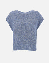 KANGRA Maglia smanicata con paillettes BLUE Donna 