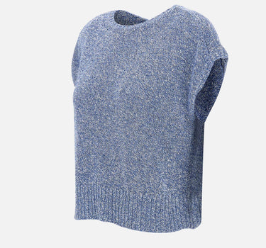 KANGRA Maglia smanicata con paillettes BLUE Donna 