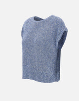 KANGRA Maglia smanicata con paillettes BLUE Donna 