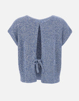 KANGRA Maglia smanicata con paillettes BLUE Donna 