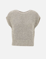 KANGRA Maglia smanicata con paillettes GREY Donna 