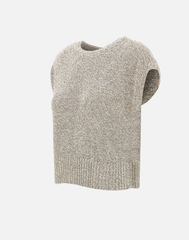 KANGRA Maglia smanicata con paillettes GREY Donna 