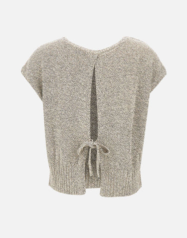 KANGRA Maglia smanicata con paillettes GREY Donna 