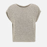 KANGRA Maglia smanicata con paillettes e piume GREY Donna 