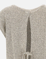KANGRA Maglia smanicata con paillettes e piume GREY Donna 