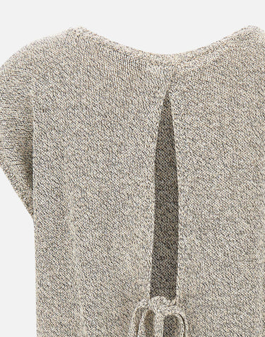 KANGRA Maglia smanicata con paillettes e piume GREY Donna 
