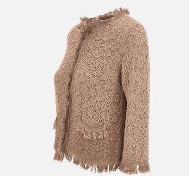 KANGRA Cardigan in cotone BROWN Donna 
