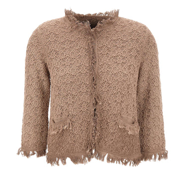 KANGRA Cardigan in cotone BROWN Donna 