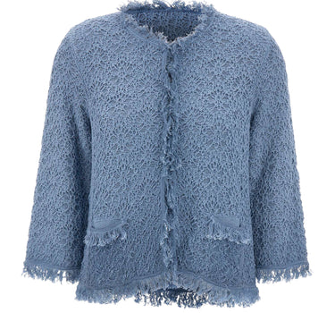 KANGRA Cardigan in cotone Light Blue Donna 