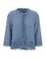 KANGRA Cardigan in cotone Light Blue Donna 