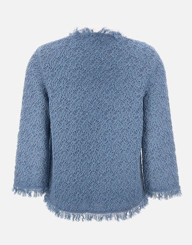 KANGRA Cardigan in cotone Light Blue Donna 