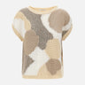 KANGRA Maglia patchwork smanicata BEIGE Donna 
