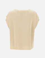 KANGRA Maglia patchwork smanicata BEIGE Donna 