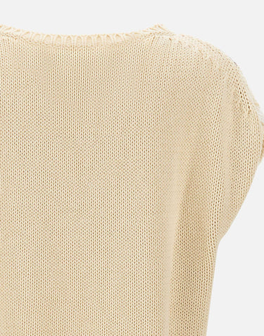 KANGRA Maglia patchwork smanicata BEIGE Donna 
